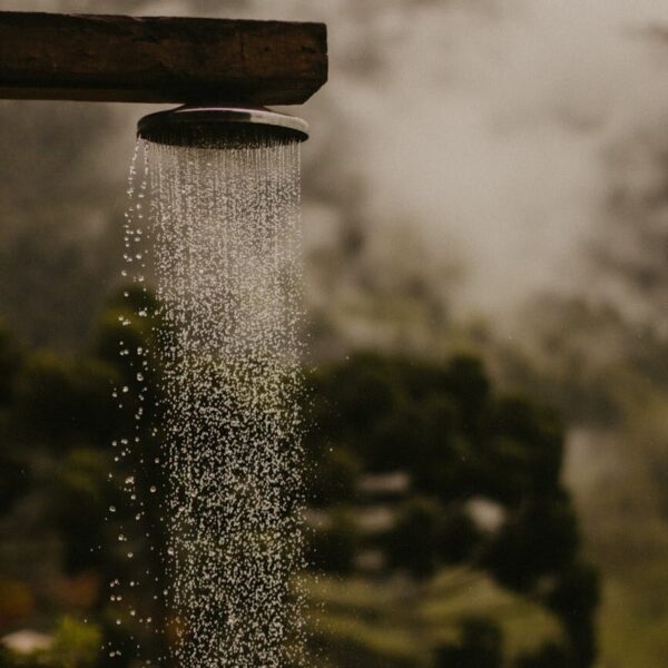 water pouring from a shower head